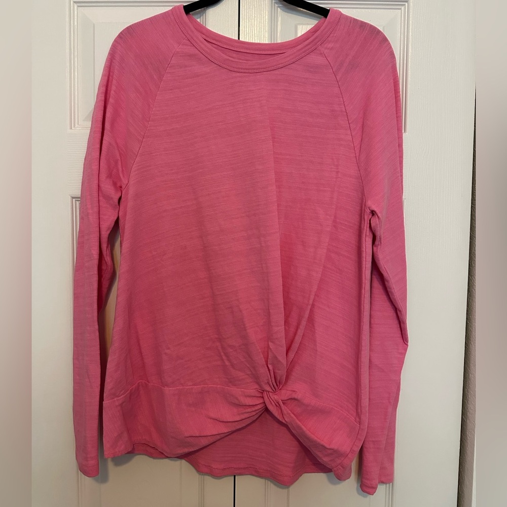 NWOT LOFT Vibrant Pink Crew Neck Top